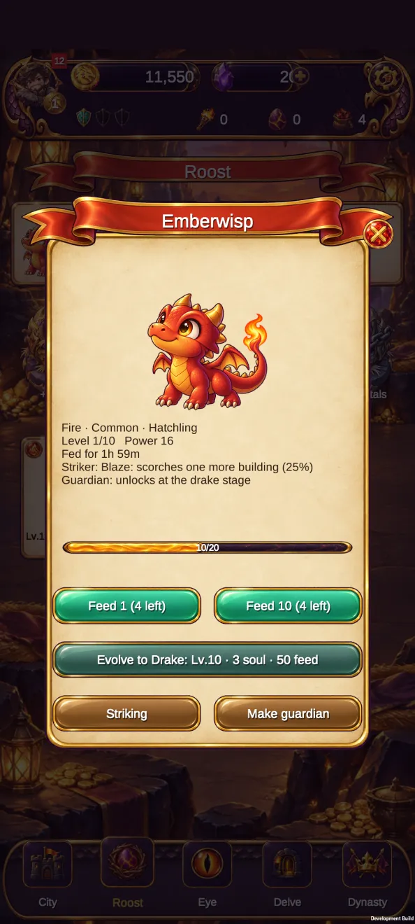 Elemental dragon growth details