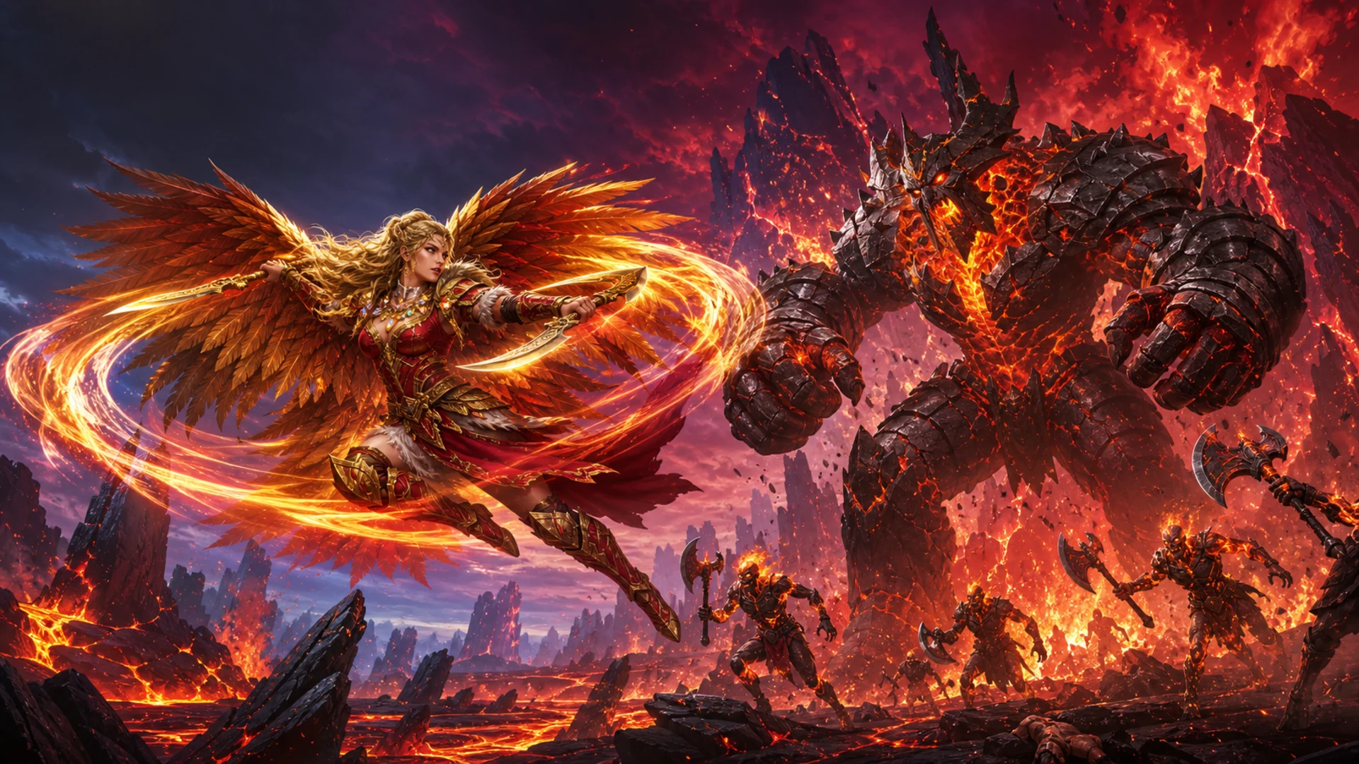 Eroi nordici combattono nel Ragnarök